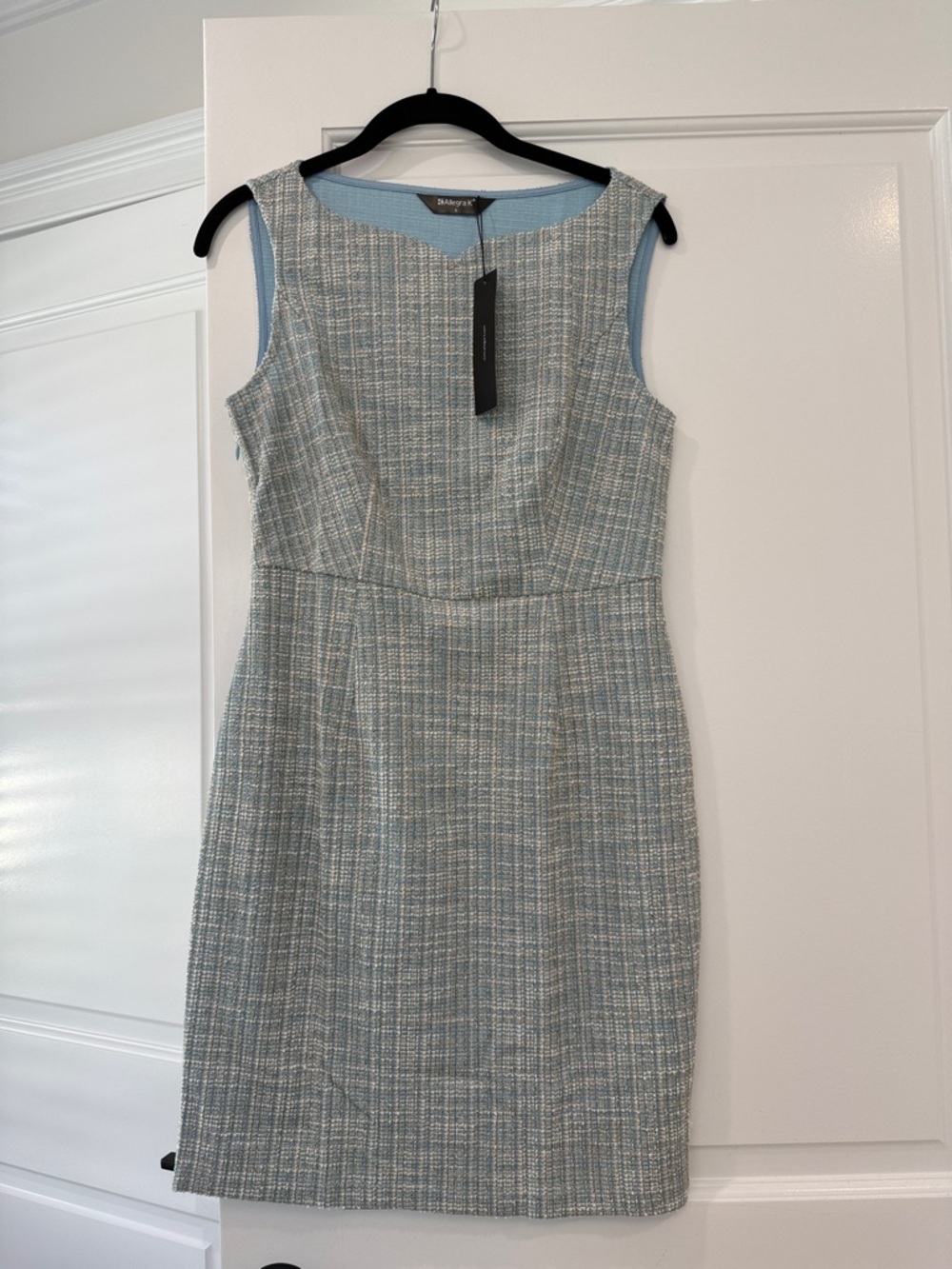NWT- Blue Tweed Sleeveless Sheath Dress